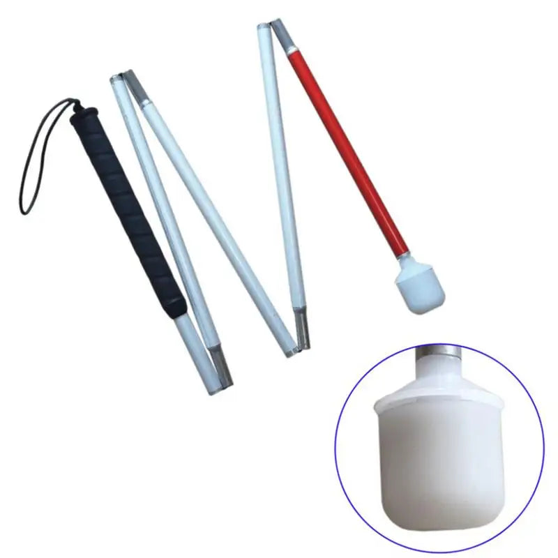 Reflective Aluminum Blind Cane with Rubber Tip