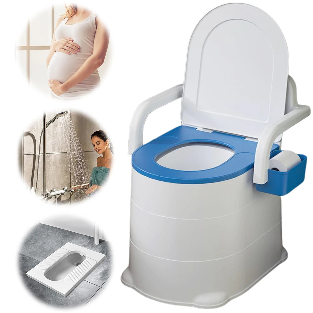 Portable Bedside Commode with Armrests