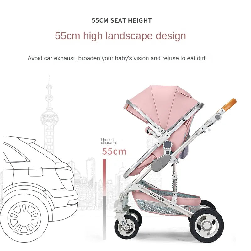 Foldable 3-in-1 Baby Stroller