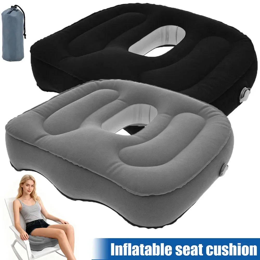 Perforated Inflatable Seat Cushion for Office and Travel