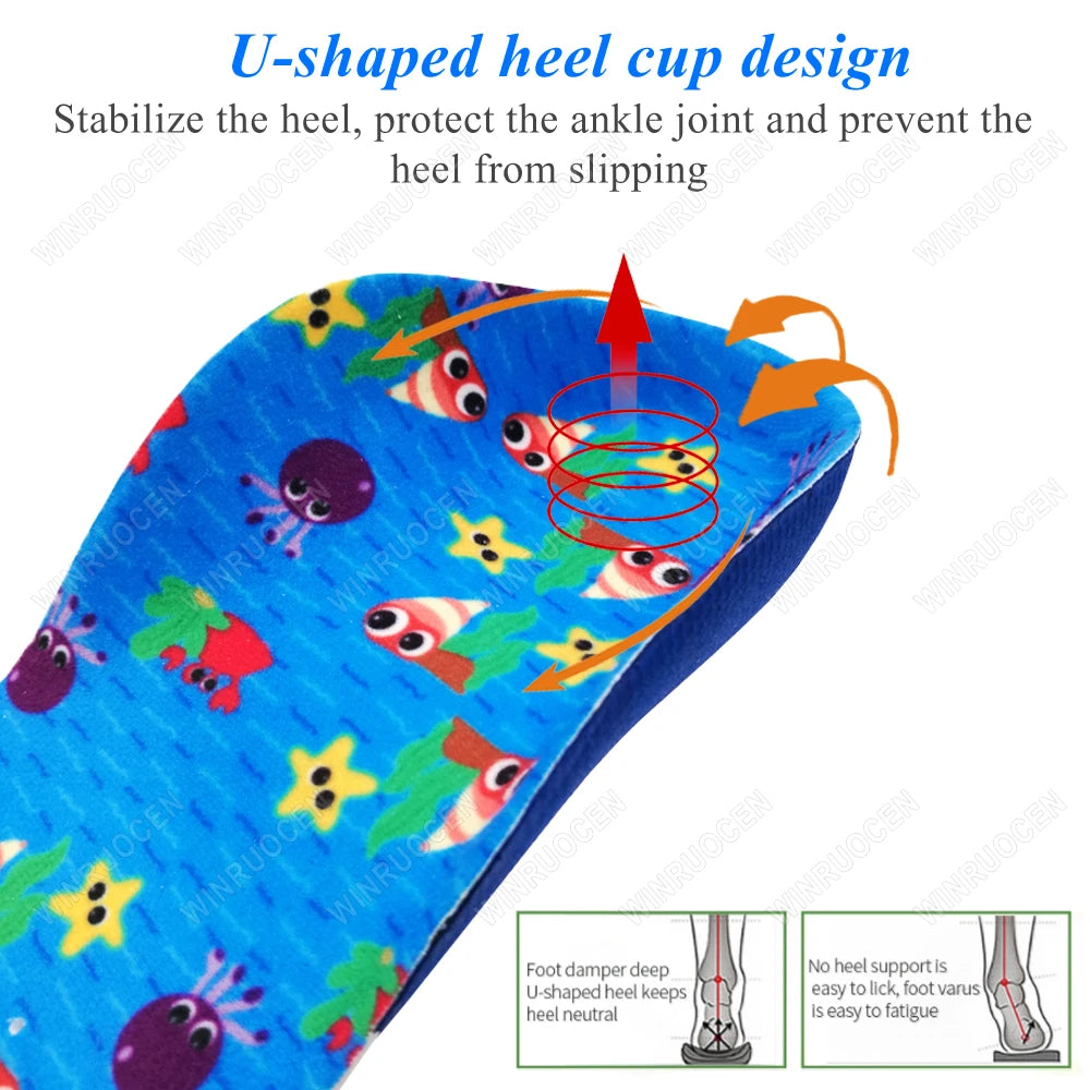 Kids Arch Support Insoles with Animal Prints