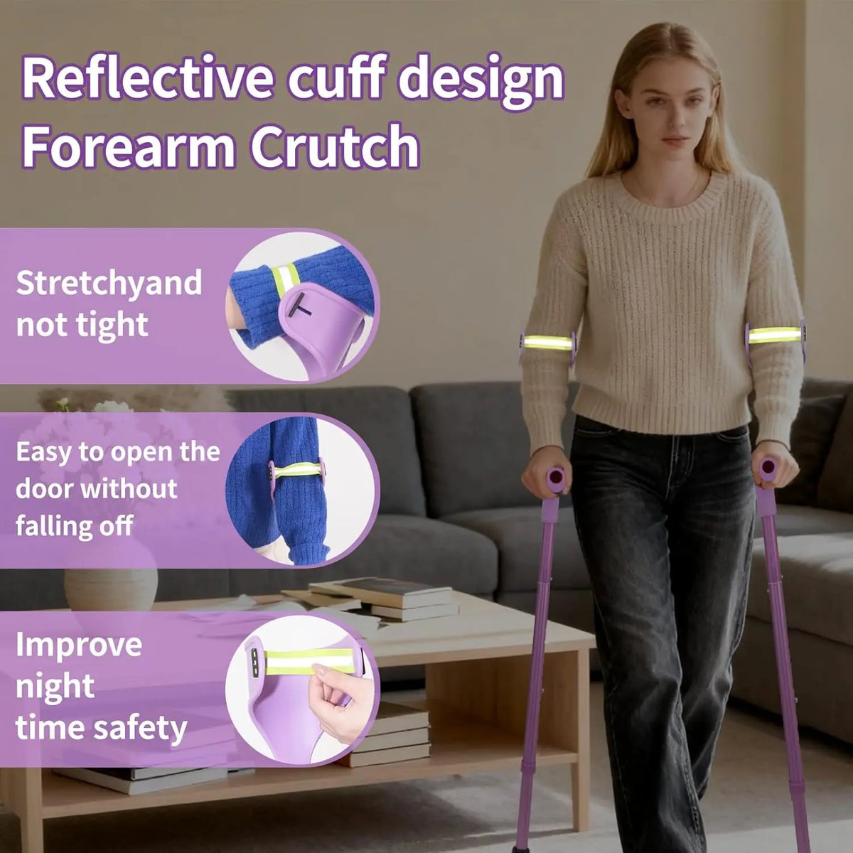 Lightweight Folding Forearm Crutch for Adults