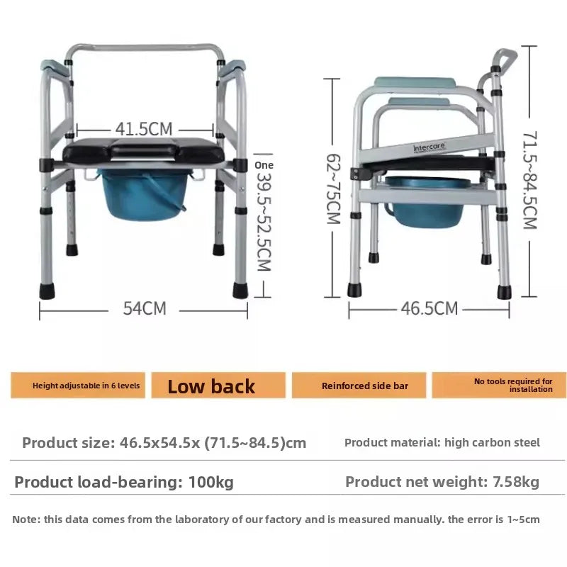 3-in-1 Bedside Commode Chair with Potty Bucket