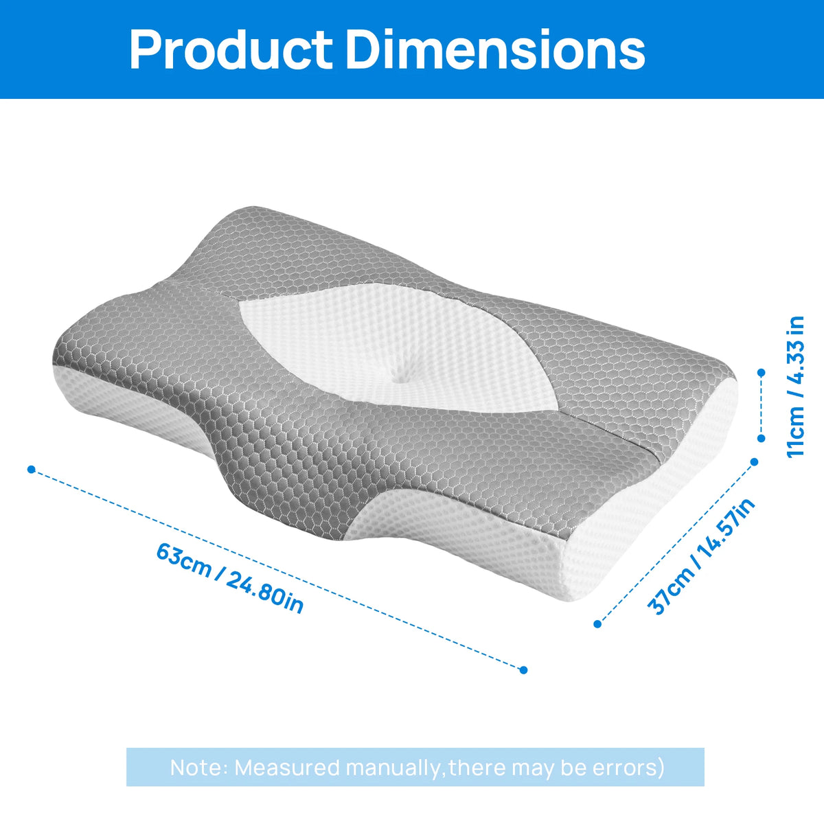 Double-Sided Contour Pillow for Neck Support