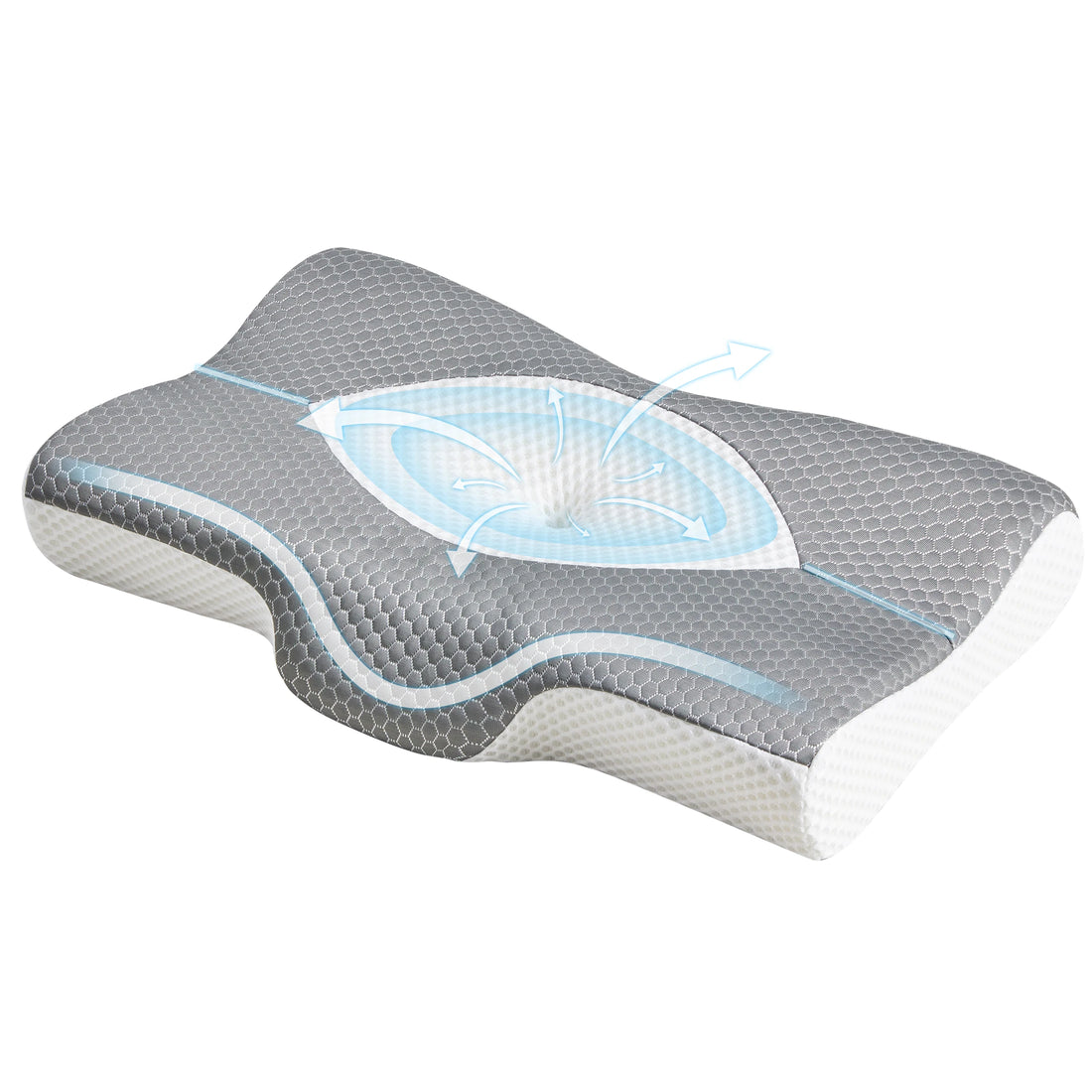Double-Sided Contour Pillow for Neck Support