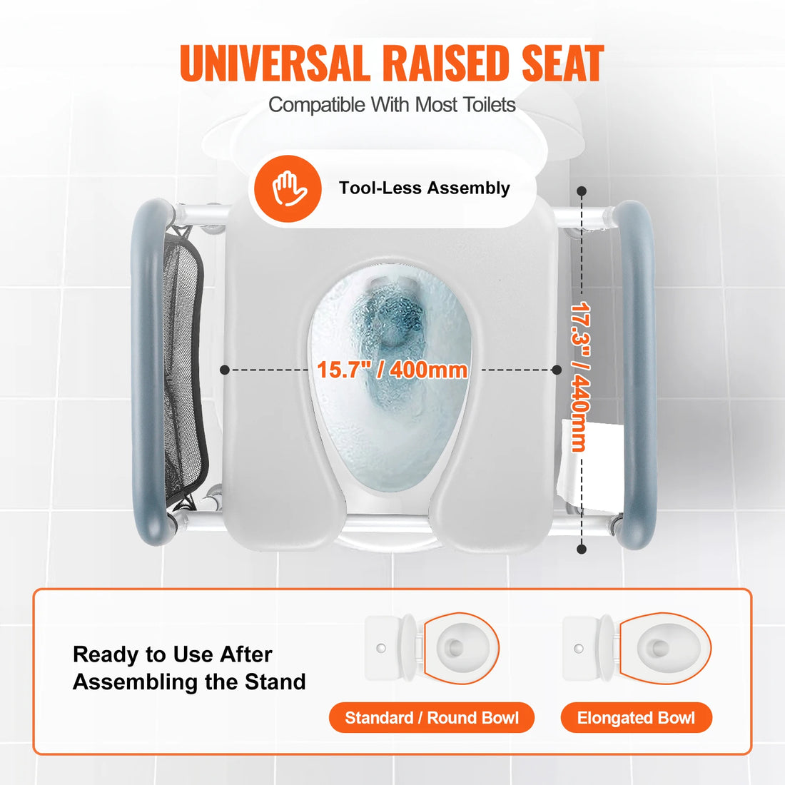 Raised Toilet Seat with 7 Height Settings