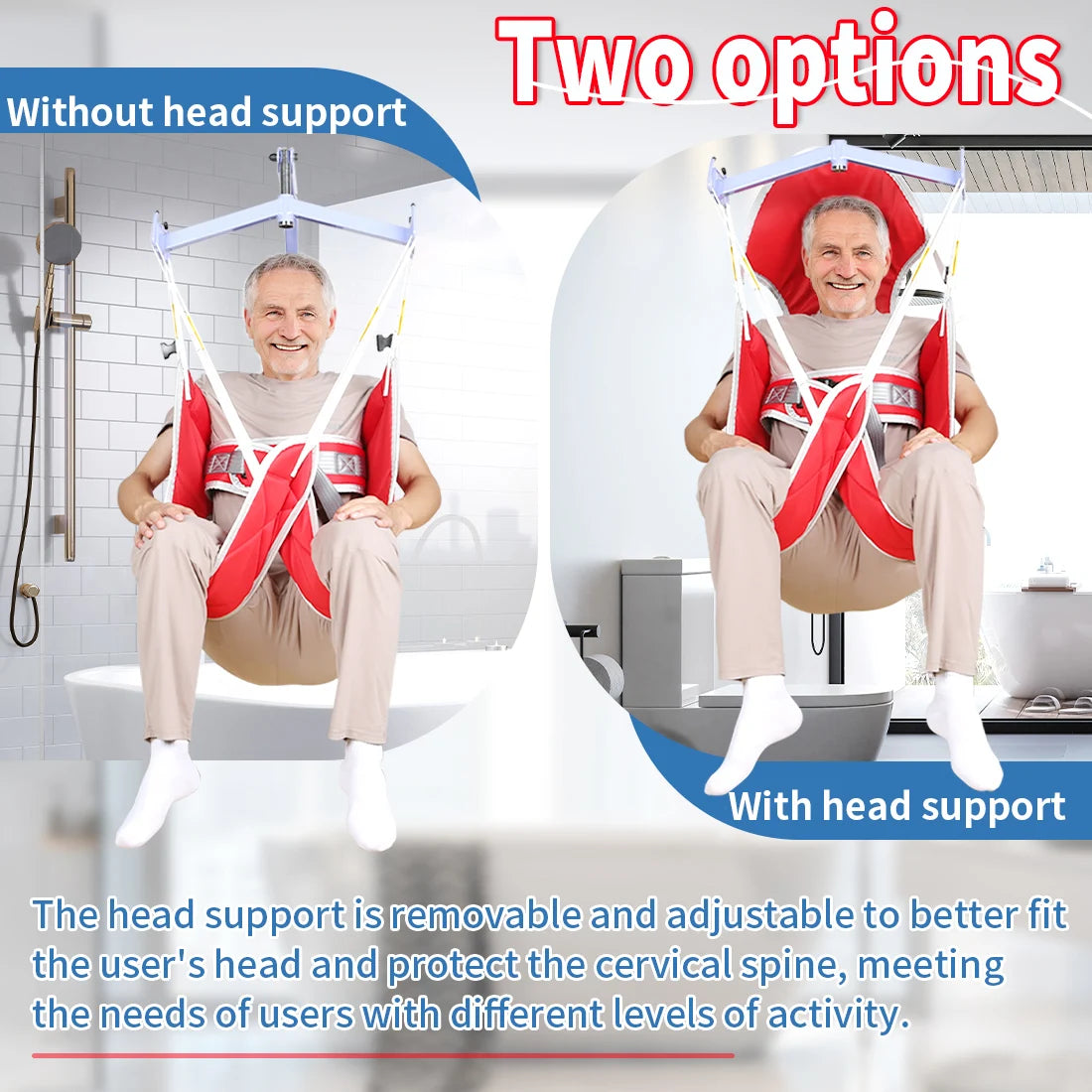 Patient Lift Hygiene Sling with Head Support