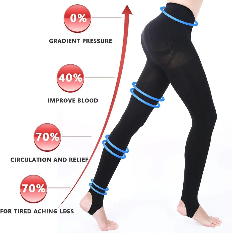 Opaque Compression Pantyhose, 15–20 mmHg