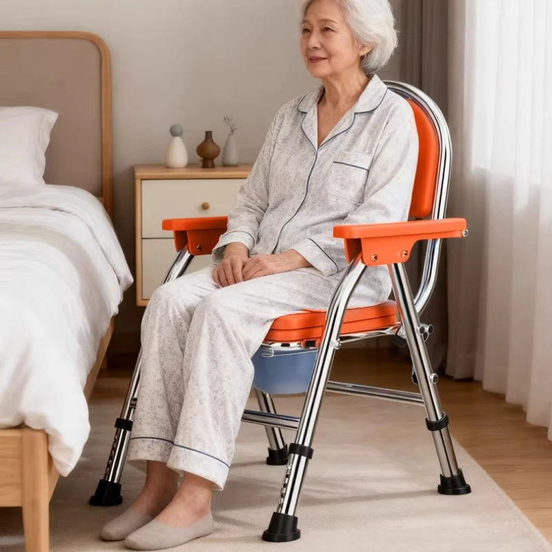 Bedside Commode with Padded Seat and Backrest