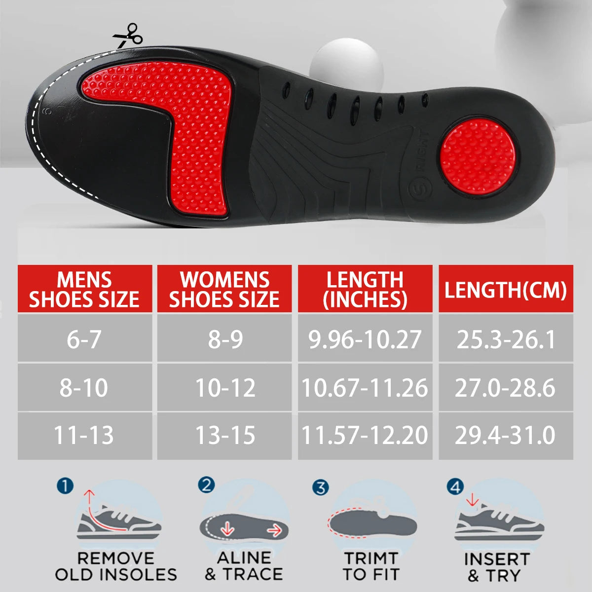 High Arch Support Orthotic Insoles