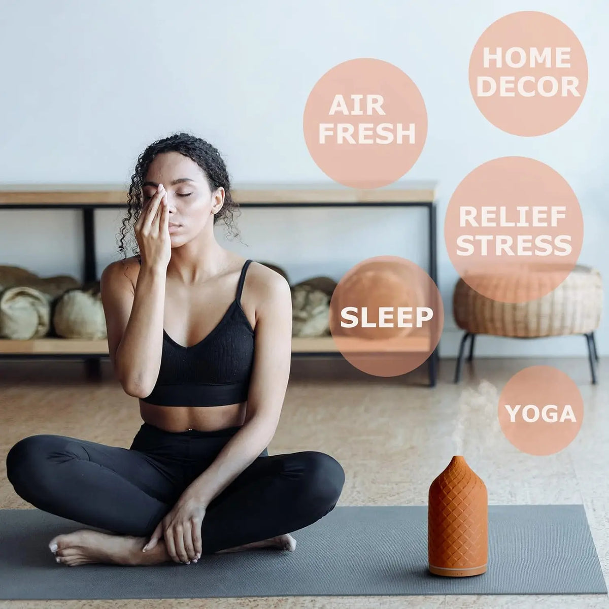 Ceramic 120ml Aromatherapy Diffuser with LED Lights