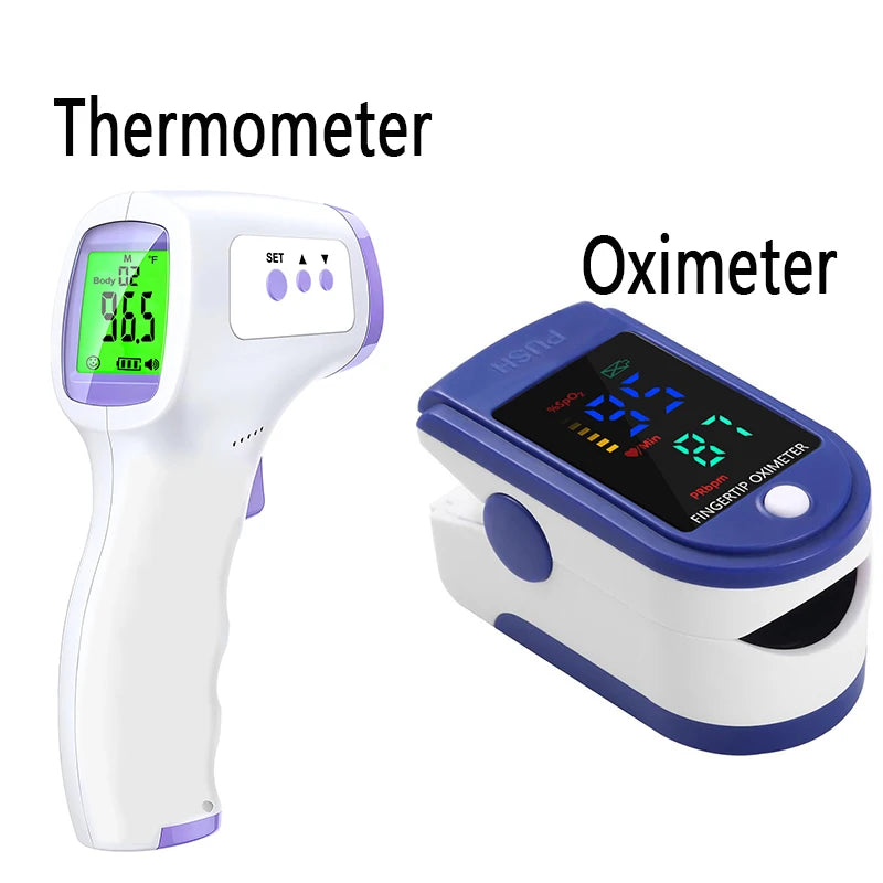 Forehead Thermometer and Finger Pulse Oximeter Set