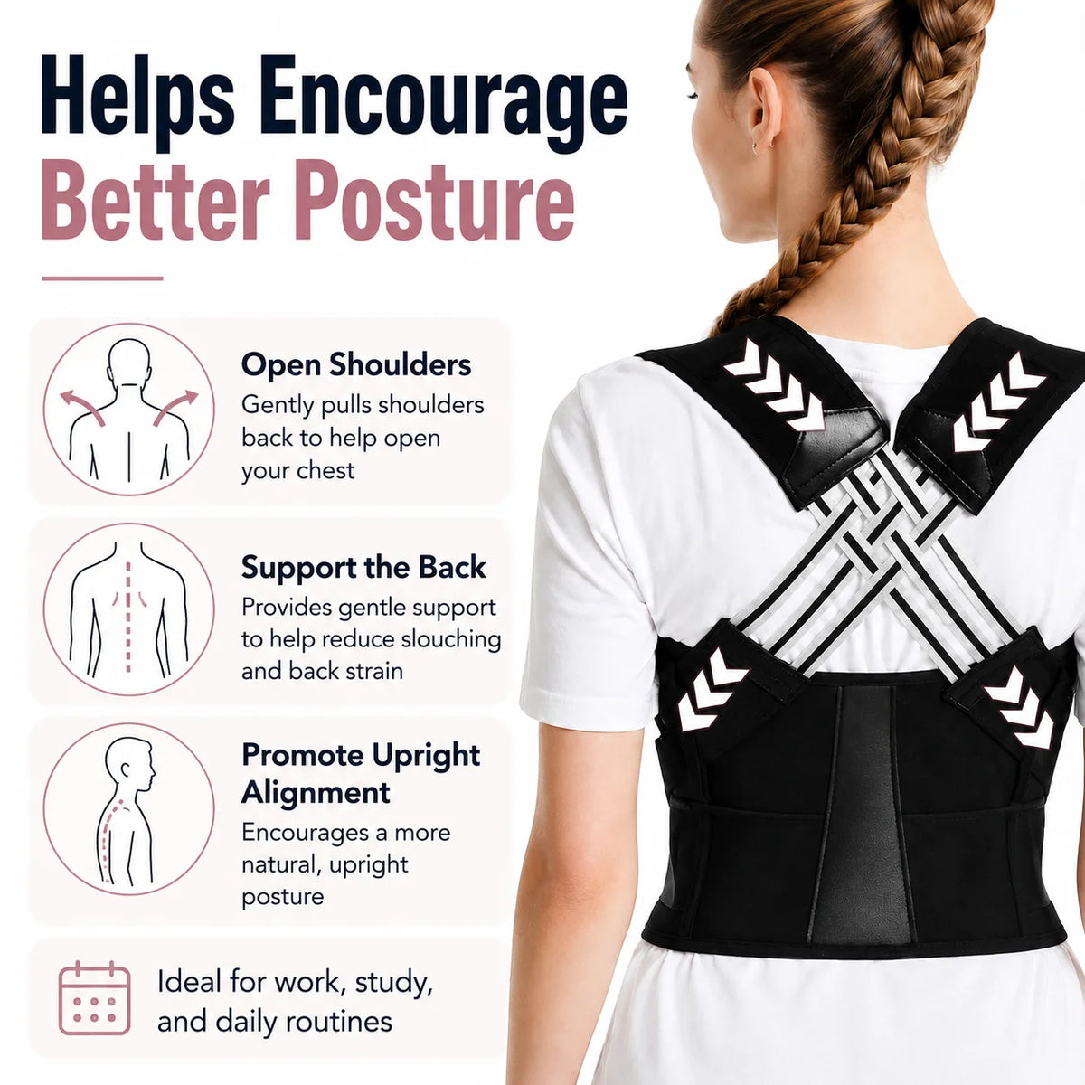 Adjustable Posture Corrector with Waist Belt