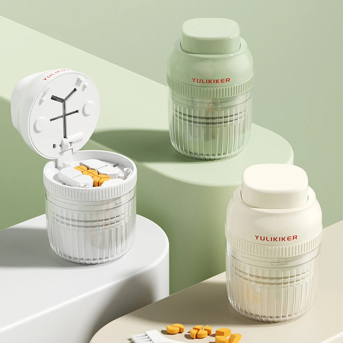 Portable Pill Splitter, Cutter and Grinder with Pill Box