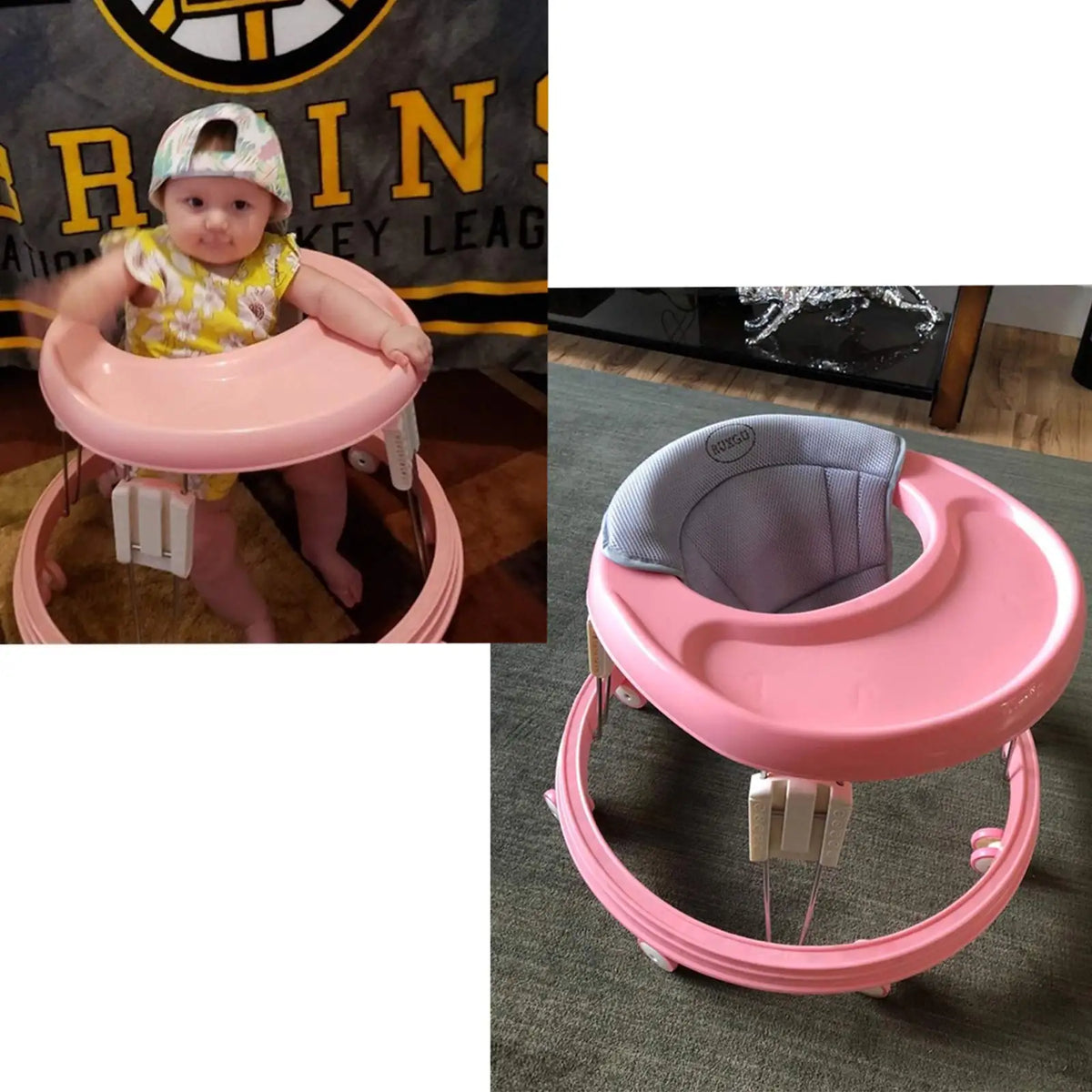 Foldable Baby Walker with Brake and 5 Height Settings