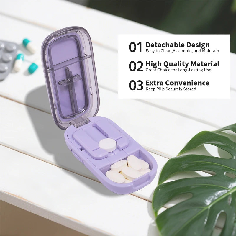 Adjustable Portable Pill Cutter with Hidden Blade