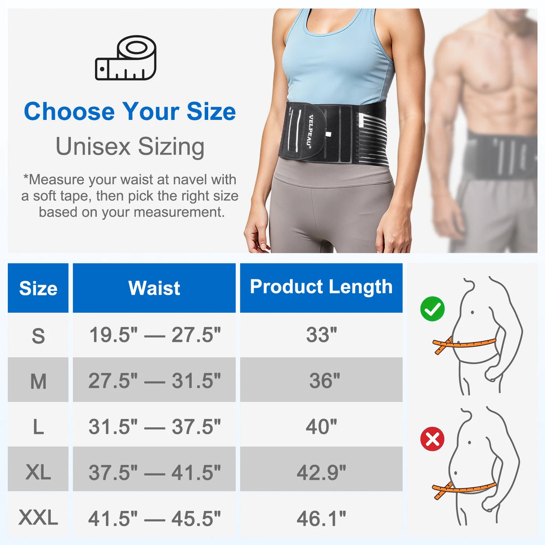 Unisex Lower Back Support Belt