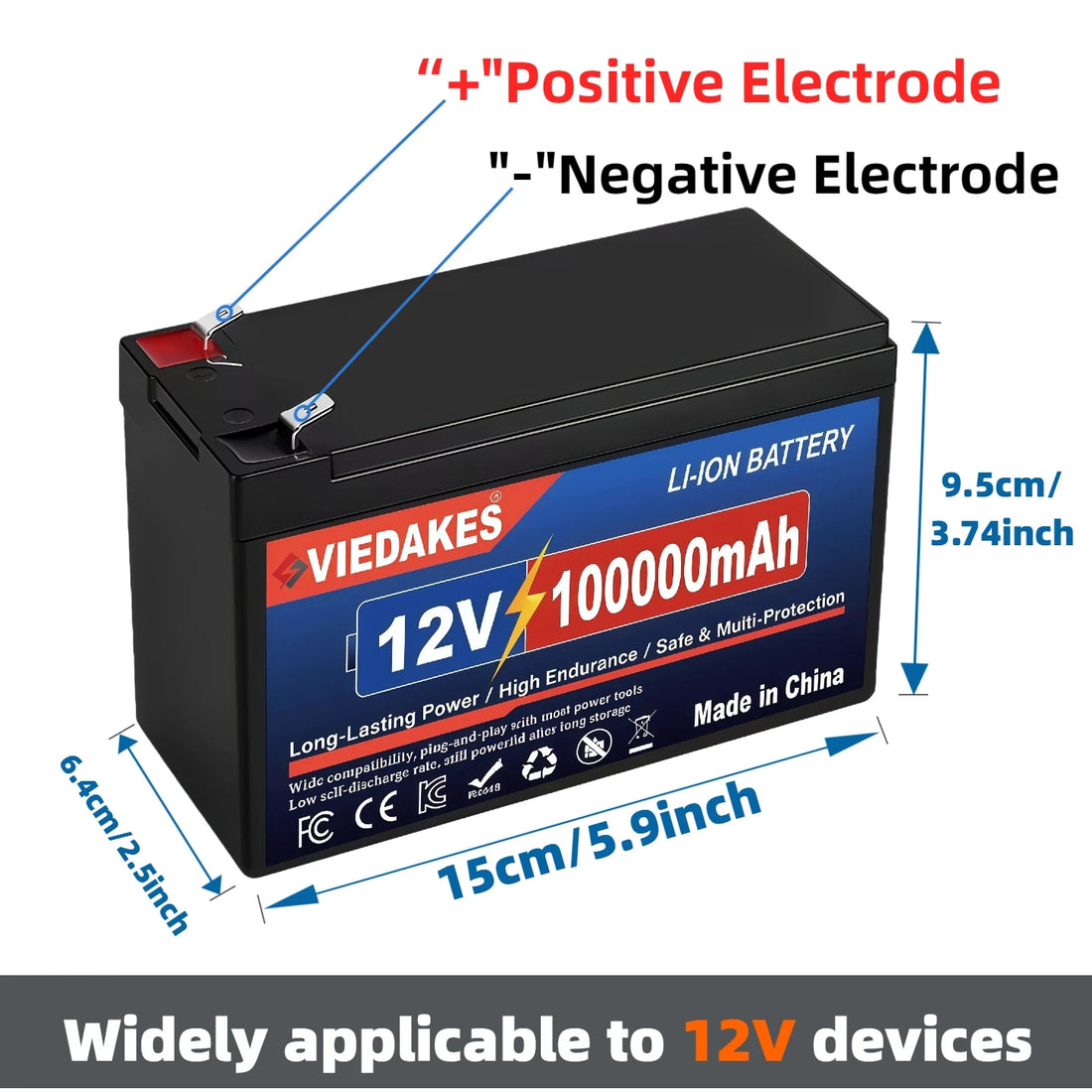 12 V Rechargeable LiFePO4 Mobility Battery