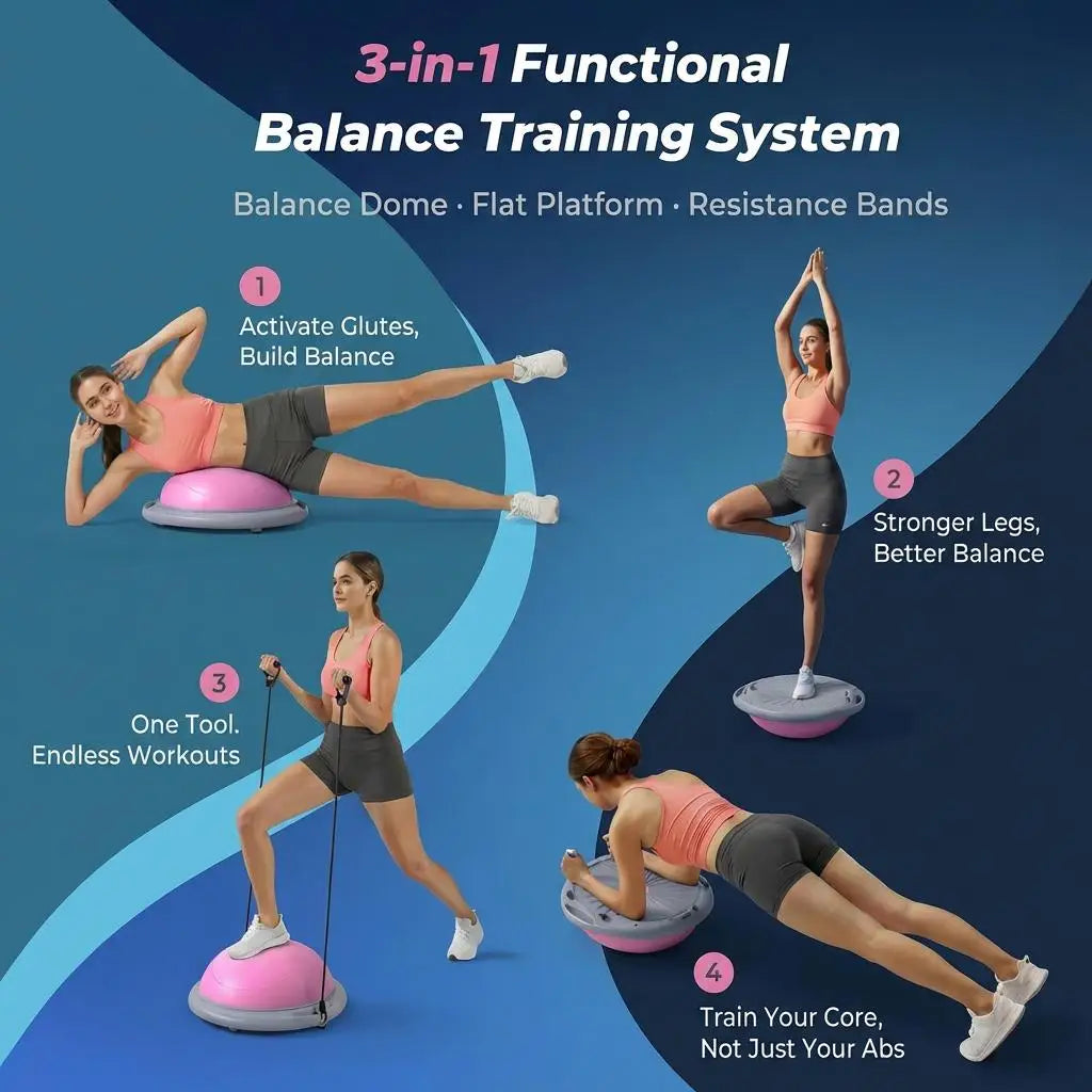 26-Inch Inflatable Half Balance Ball with Pump