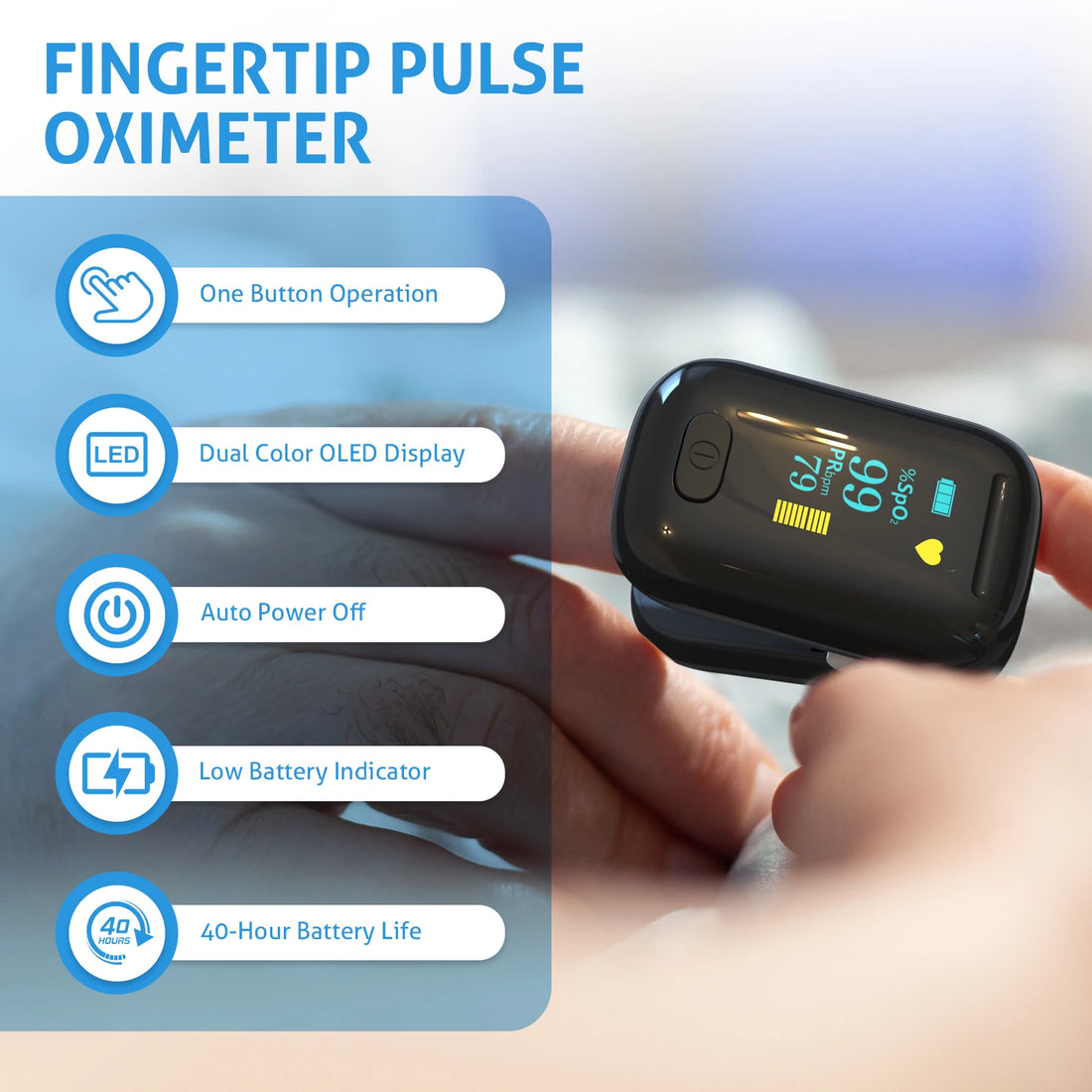 Fingertip Pulse Oximeter with OLED Display