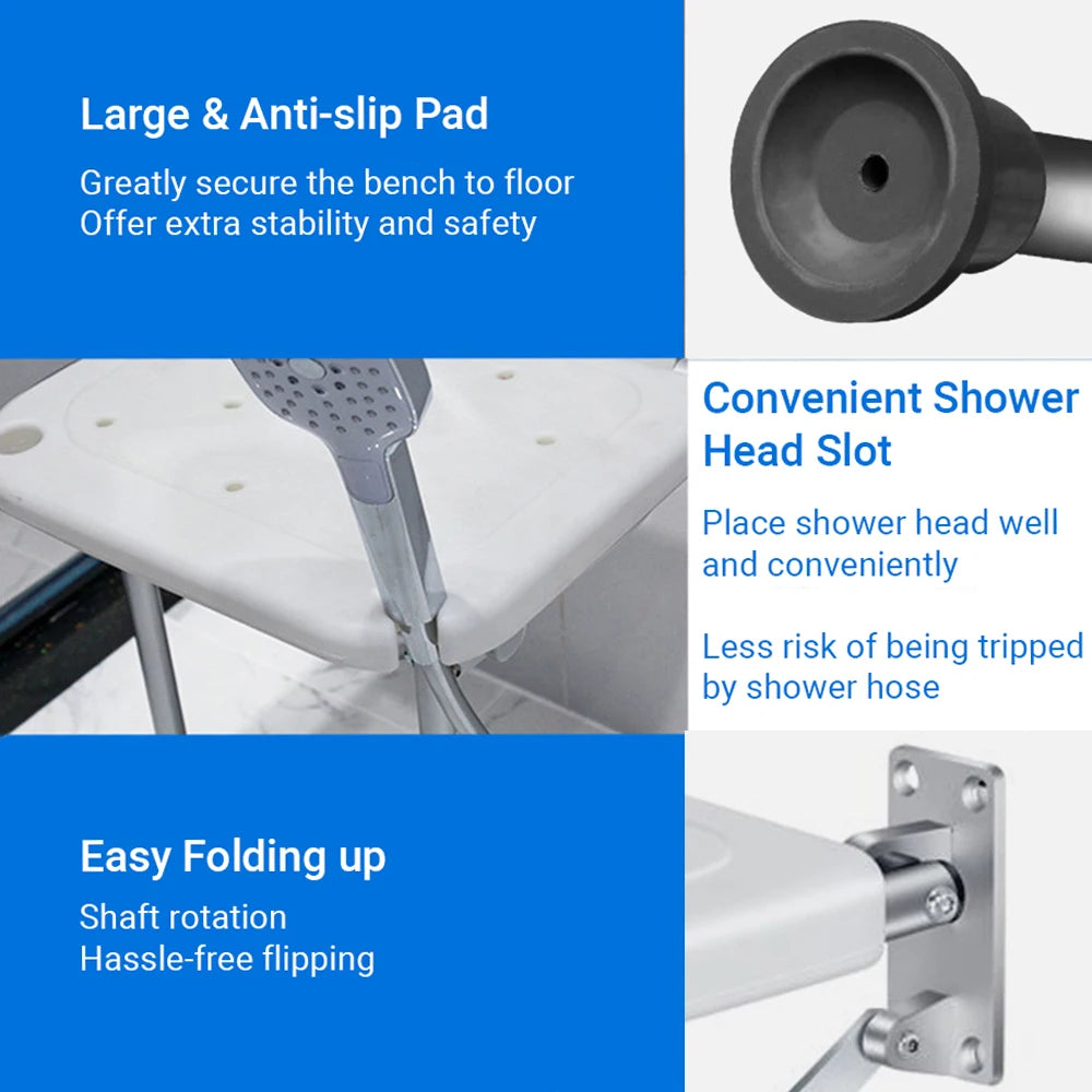 Adjustable Folding Wall-Mounted Shower Seat