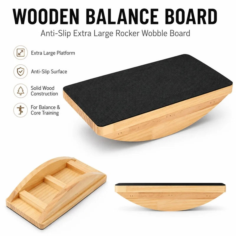Walnut Anti-Slip Balance Board