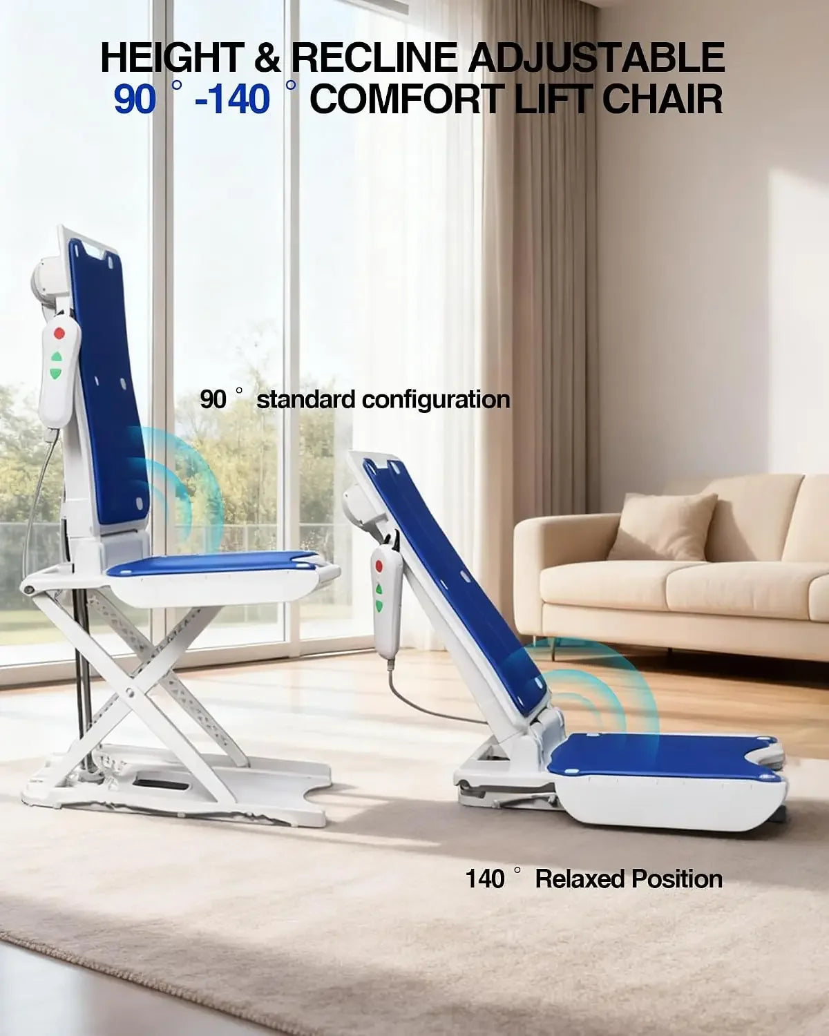 Electric Bath Lift Chair, IPX8 Waterproof, Foldable, Remote Control