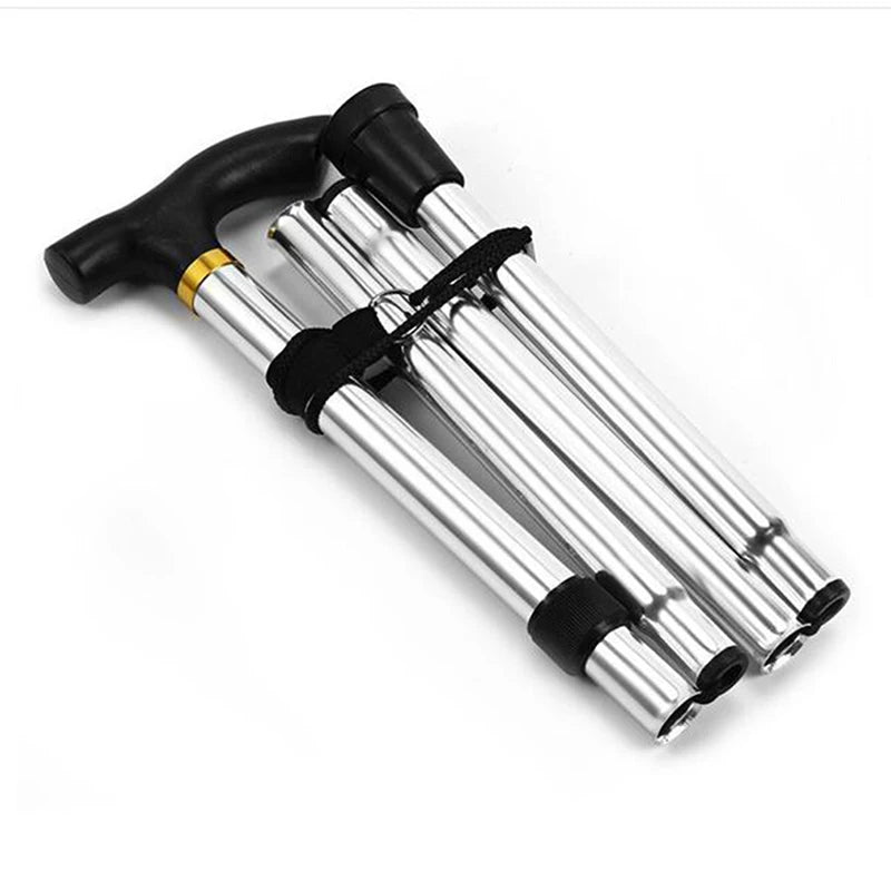 Folding Telescopic Walking Stick with Rubber Tip