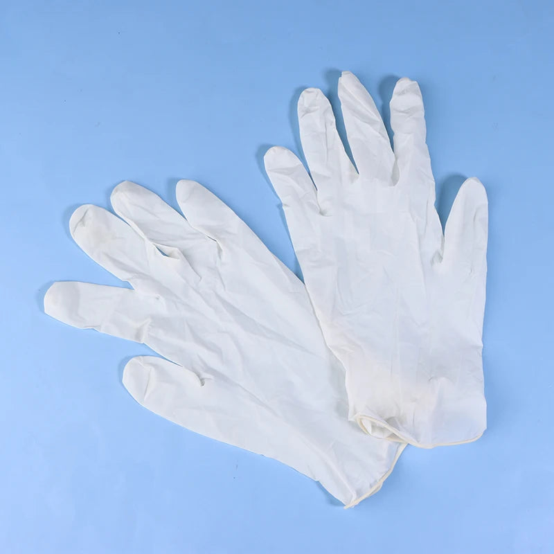 Disposable White Latex Examination Gloves