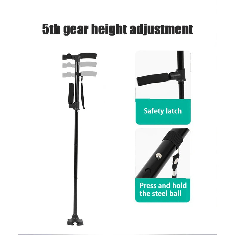 95 cm Folding Trekking Pole with Flashlight