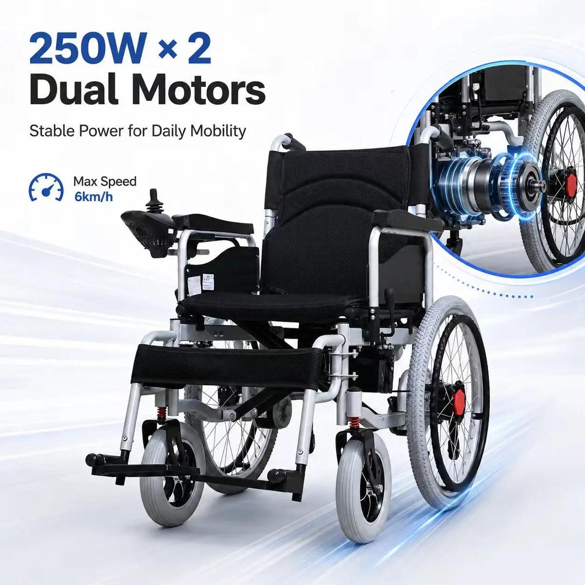 Foldable Dual-Motor Power Wheelchair