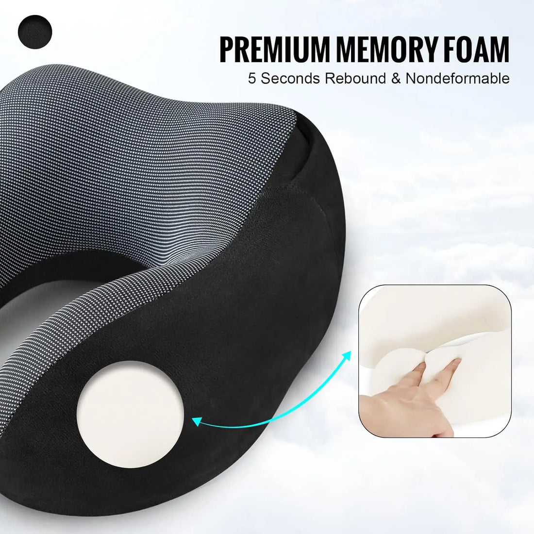Hooded Travel Pillow with Eye Mask and Earplugs
