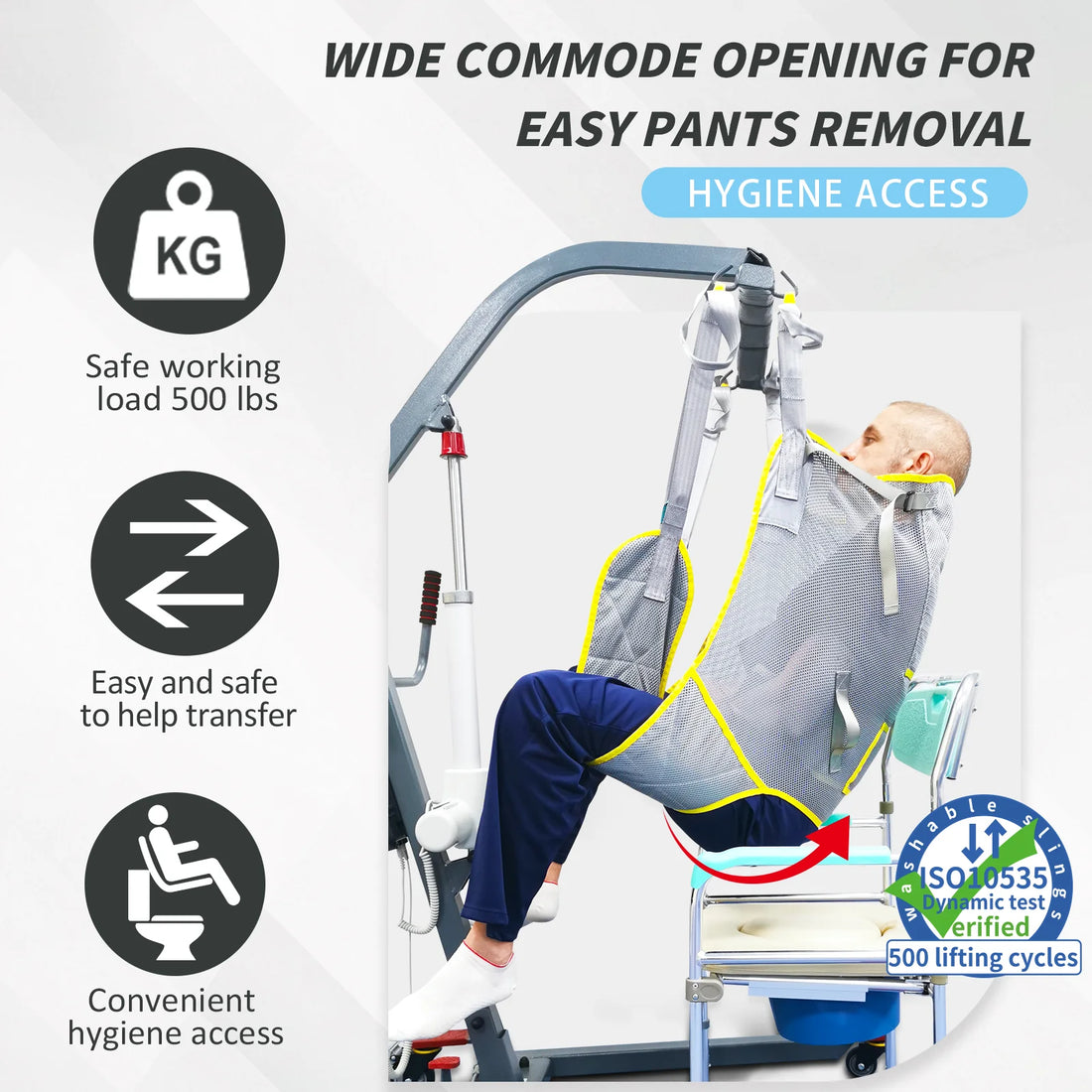 230kg Mesh Hygiene Lift Sling for Patient Transfers
