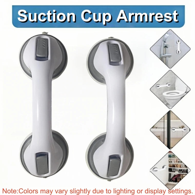 Dual-Locking Suction Cup Grab Bar for Shower or Bathtub