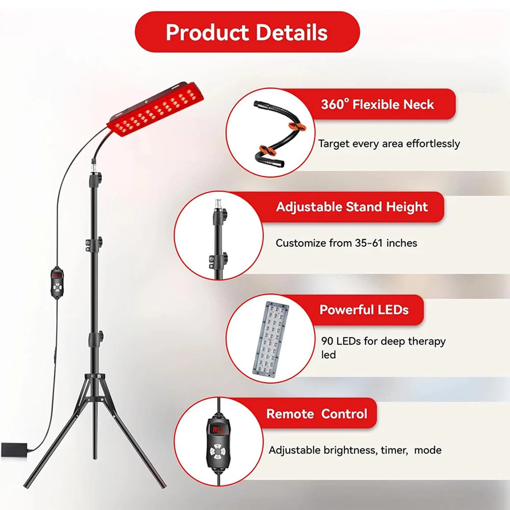 660nm and 850nm Red Light Therapy Lamp