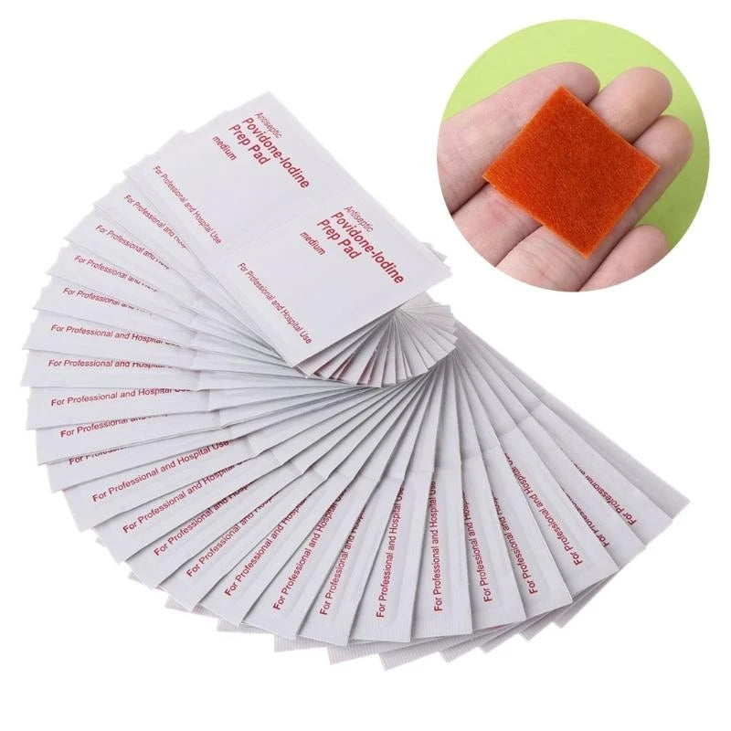 5 × 5 cm Iodine Wipes, 50 Pack