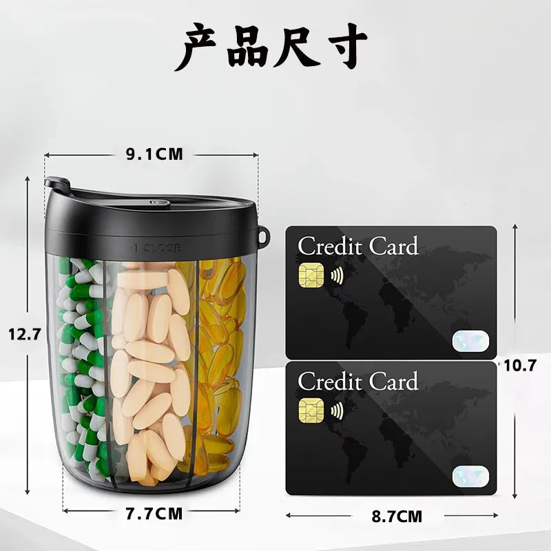 6-Grid Travel Pill Organizer for Vitamins and Supplements