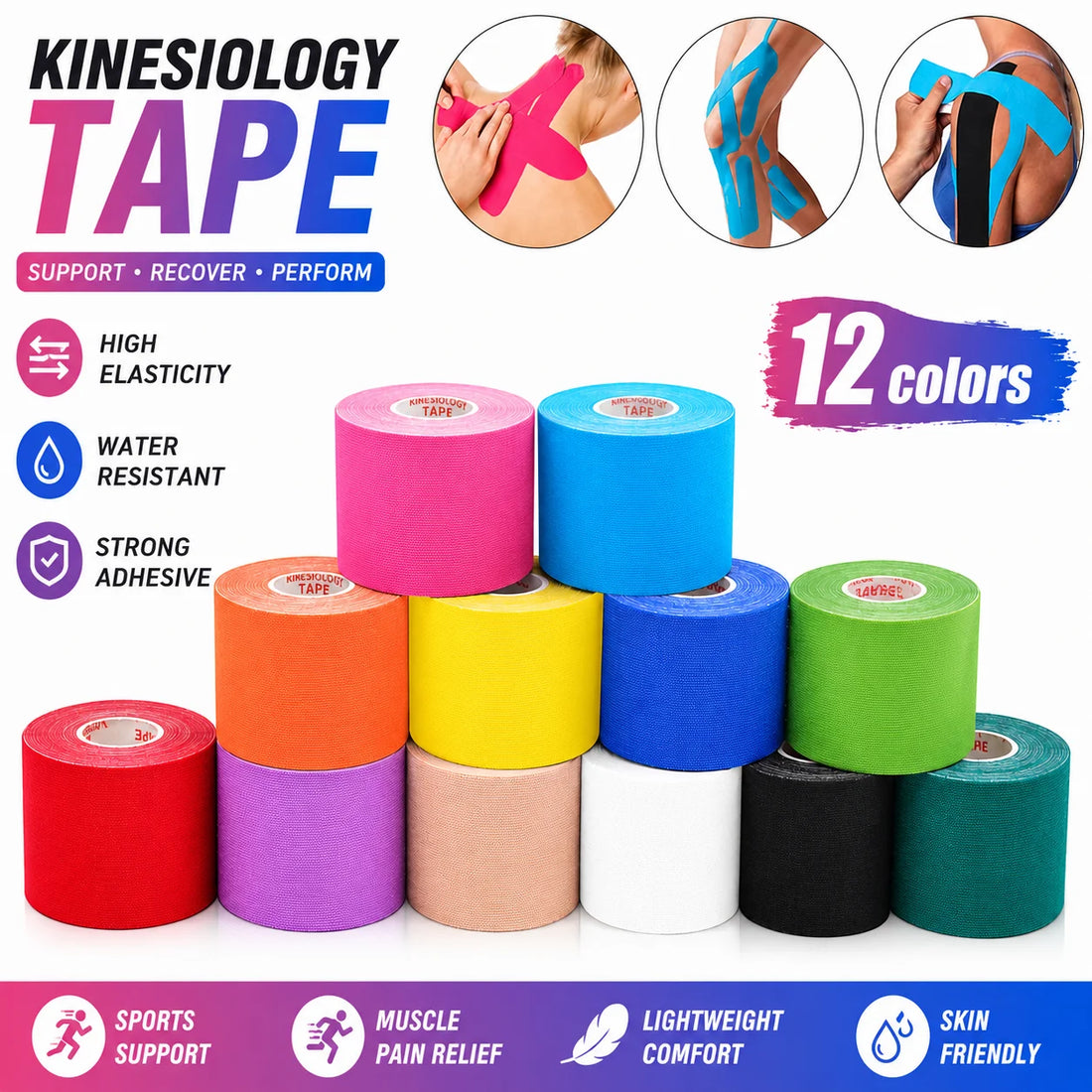 5 m Cotton Kinesiology Tape for Sports and Daily Use