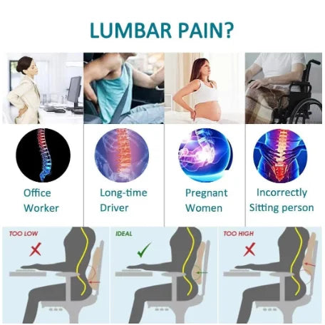 Memory Foam Lumbar Cushion for Car or Office Chair