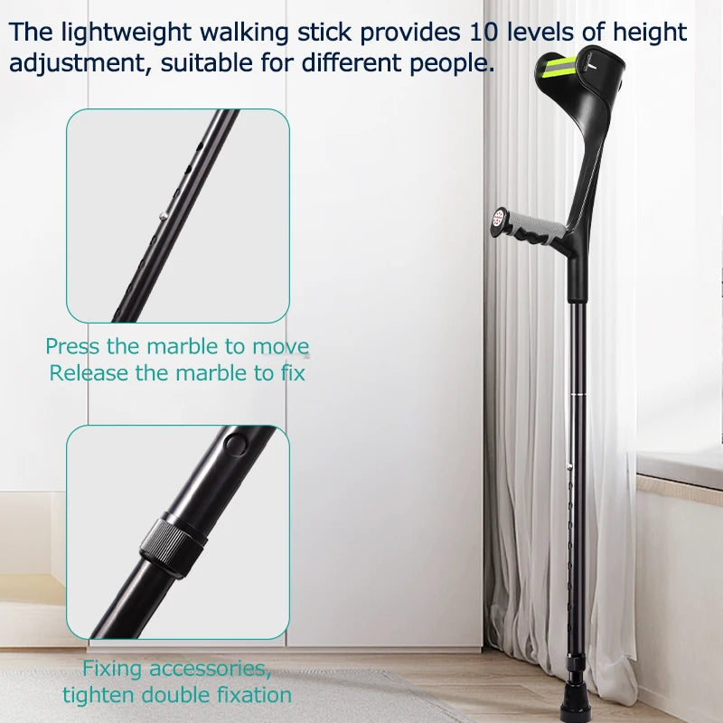Medwell Foldable Forearm Crutches, Adjustable Aluminum, Lightweight