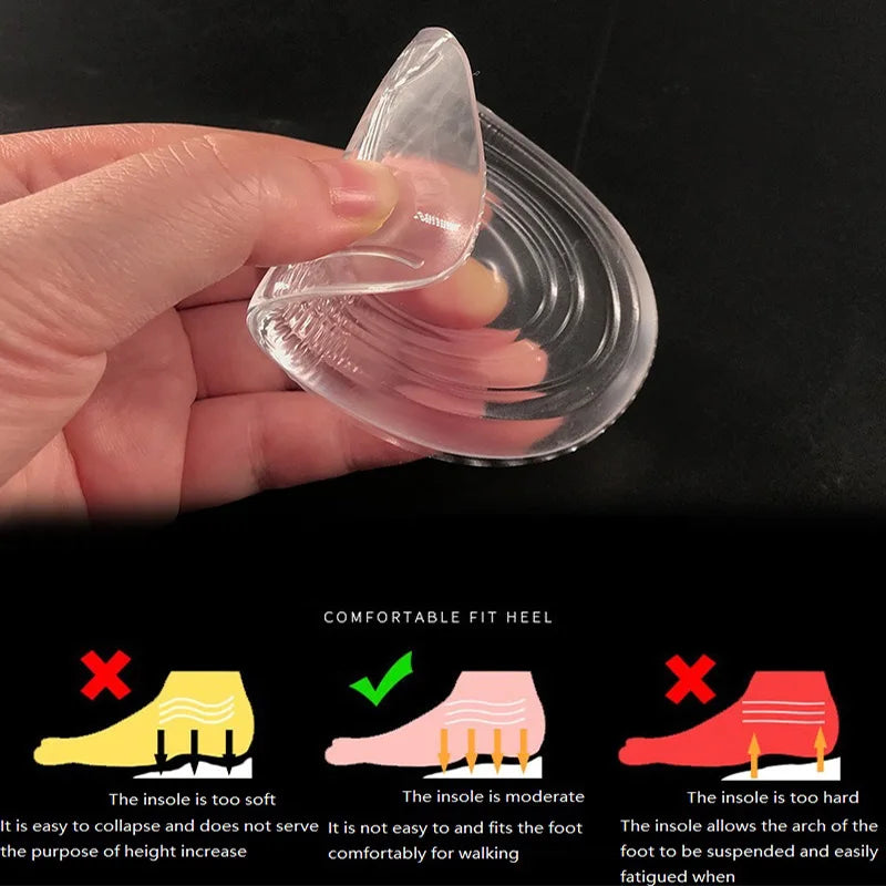 Silicone Heel Lifts for Shoes, 1–3 cm