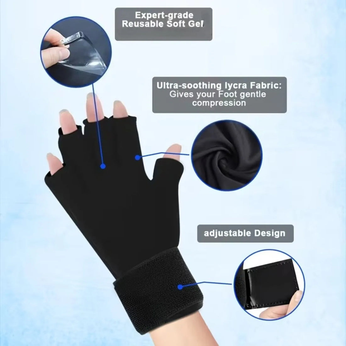 Reusable Hand Ice Pack Glove for Hot or Cold Compress