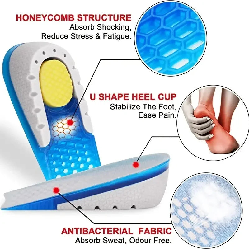 Gel Height Lift Insoles, 1–3 cm