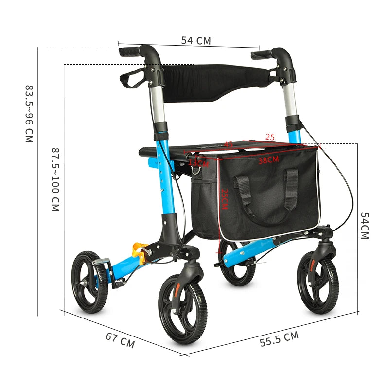 Foldable Aluminum Rollator with U-Brake