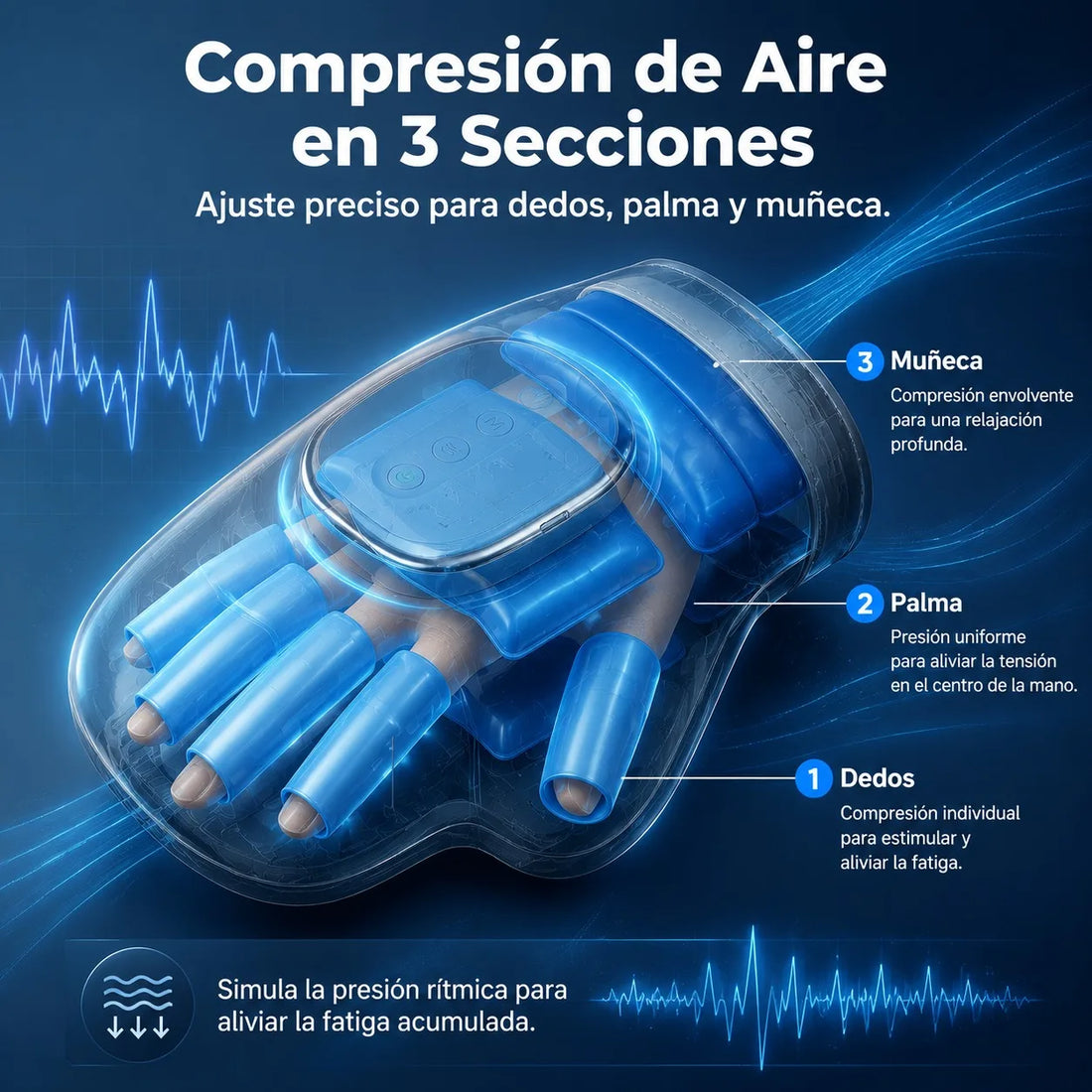 Electric Hand Massager with Airbag Compression and Vibration