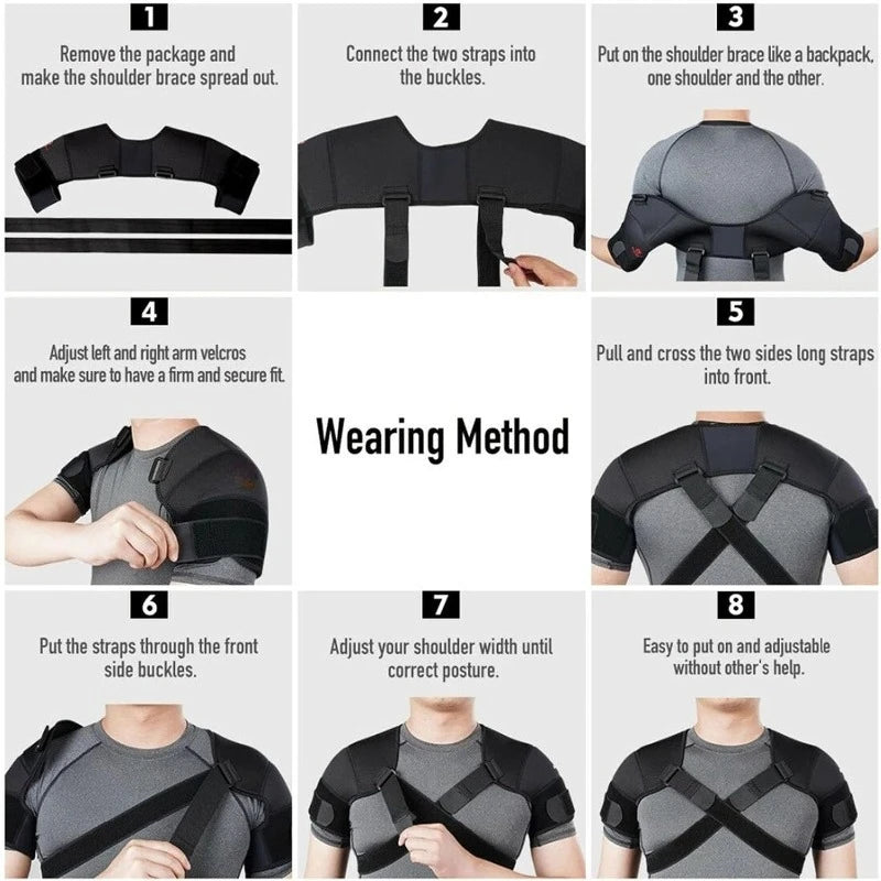 Adjustable Shoulder Support Brace with Cross Compression