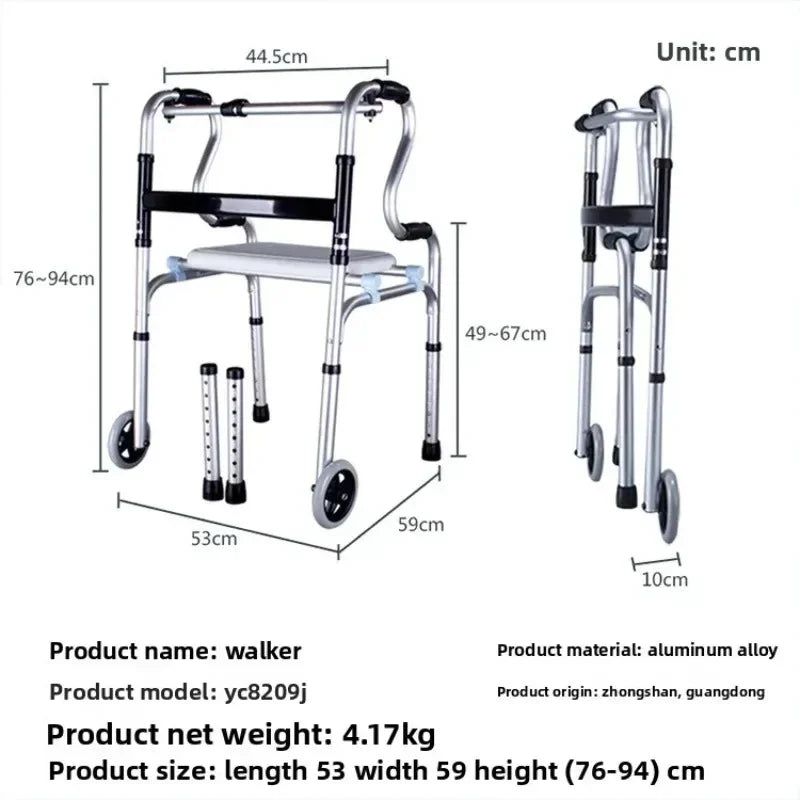 Four-Legged Walker with Cushioned Seat