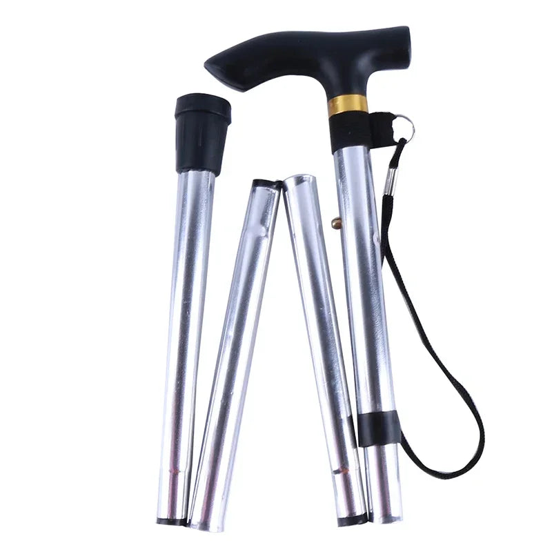 Folding Telescopic Walking Stick with Rubber Tip