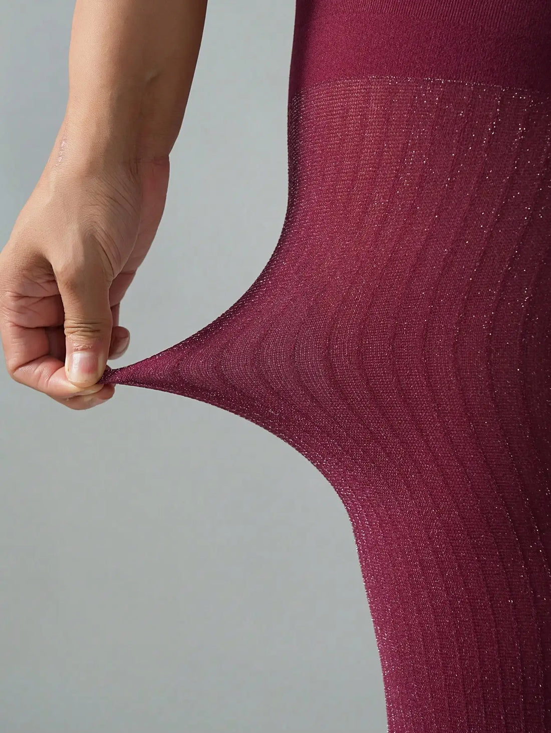 High-Waist Ribbed Glitter Tights, 2-Piece