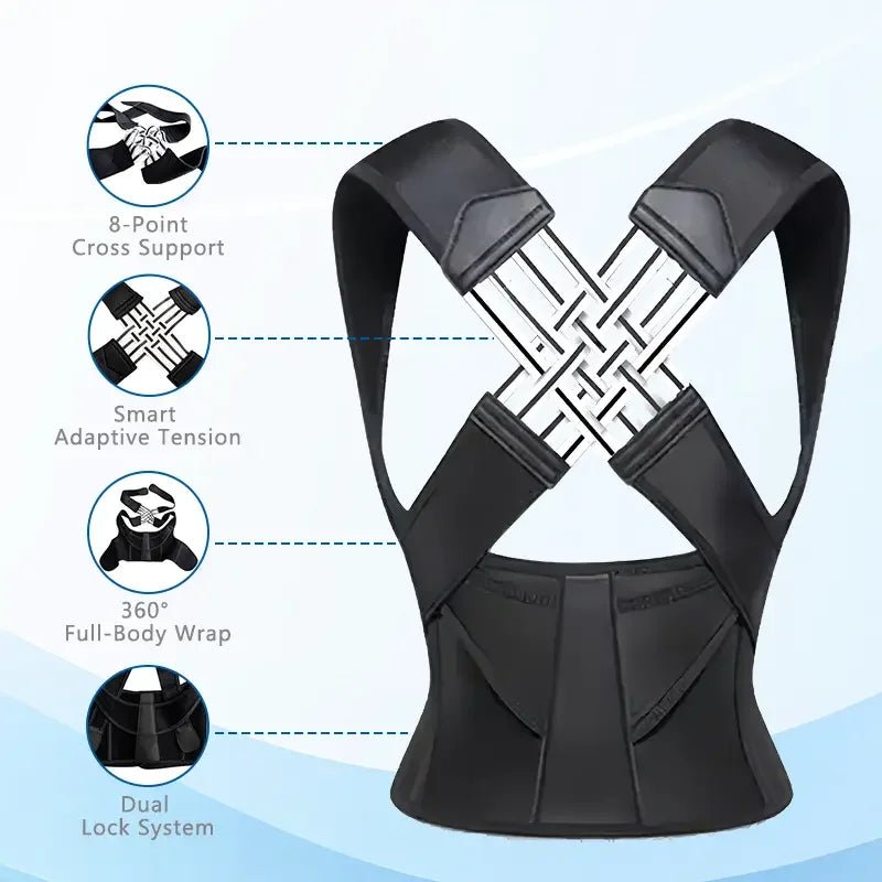 Adjustable Posture Corrector with Shoulder Support